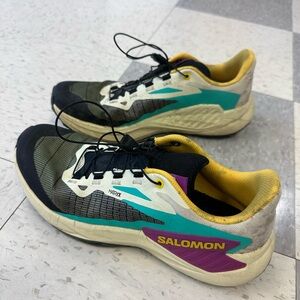 Salomon Black and Teal Running Shoes - worn once